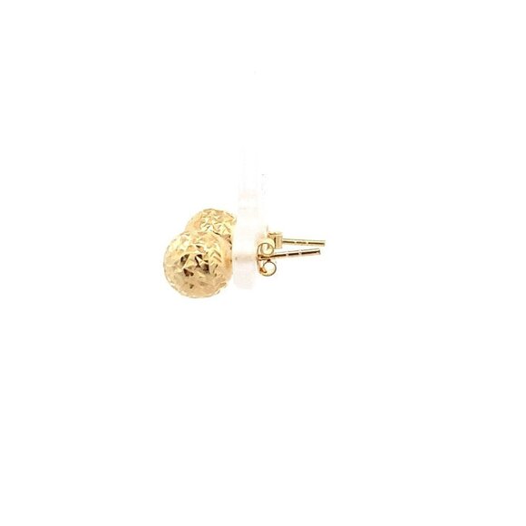 18K Yellow Gold Earrings Stud Ball Textured 1.44 grams - Picture 13 of 13